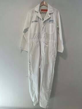 White Work Coveralls with Personalized Embroidery Corporate Logo 40 R